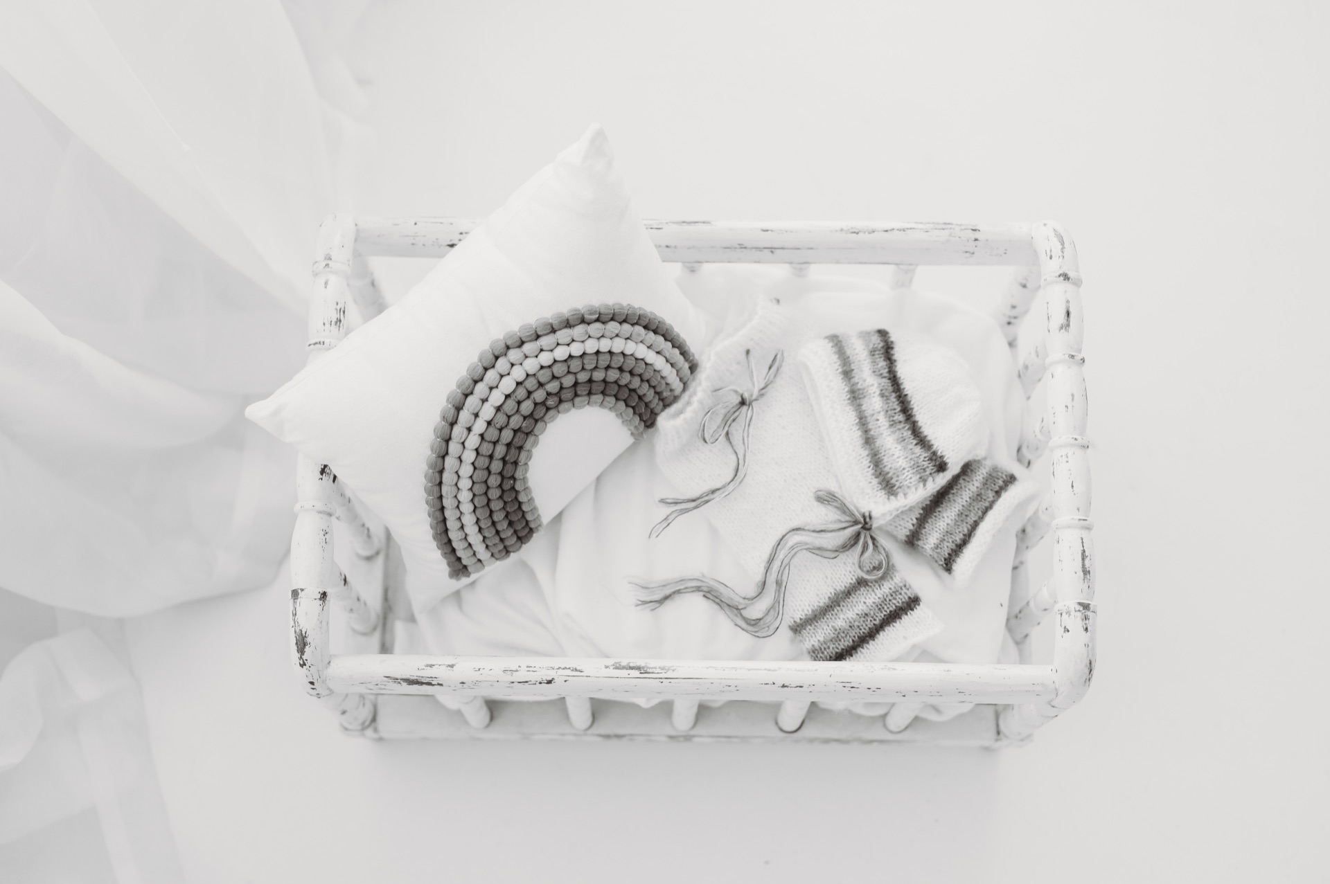 Baby layette in wicker basket